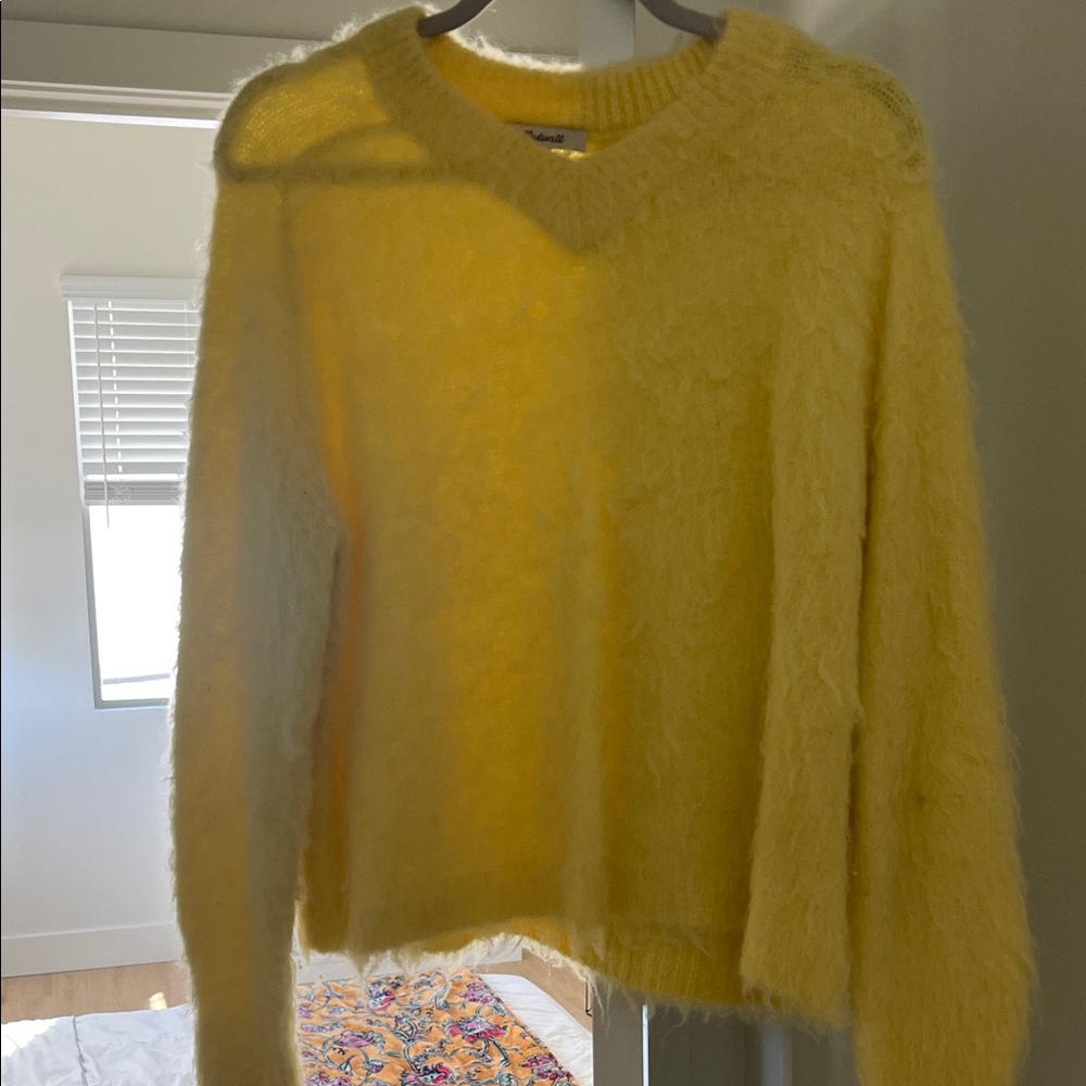 Madewell Soft Yellow Fuzzy Sweater